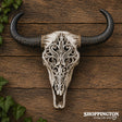 Carved Bulls Skull