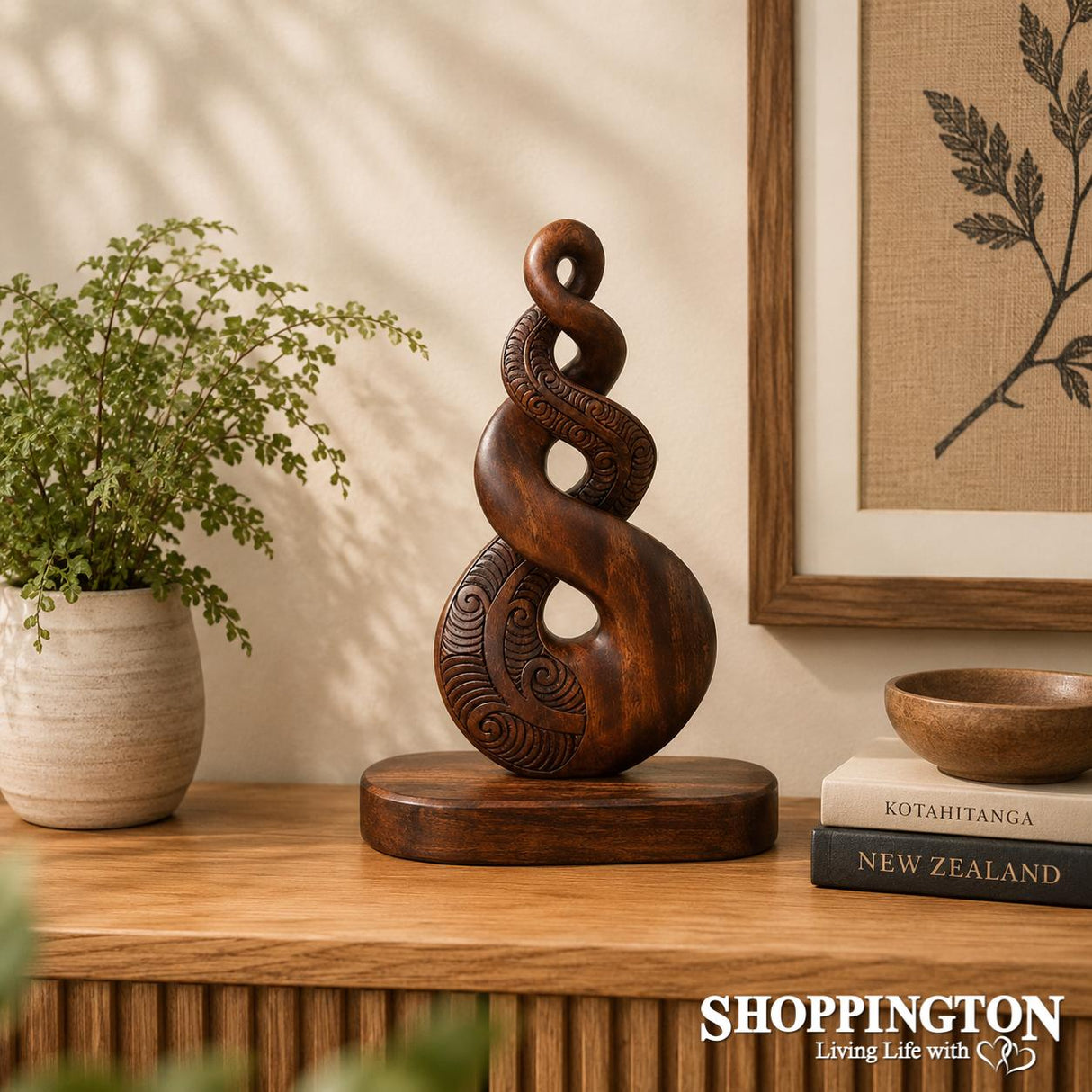 Carved Wooden Twist Large 300mm