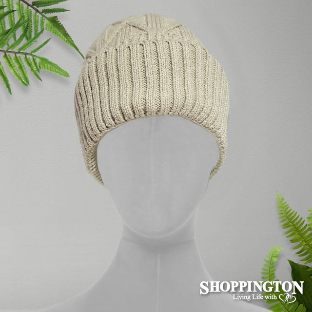 Cashmere Blend Beanie - Beige