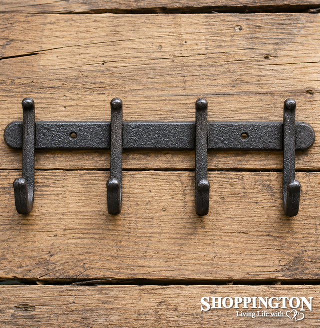 Cast Iron 4 Hook Rail