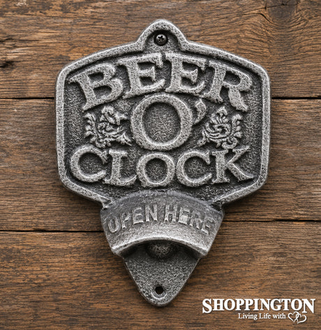 Cast Iron Beer O Clock Bottle Opener