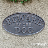 Cast Iron Beware of the Dog Plaque
