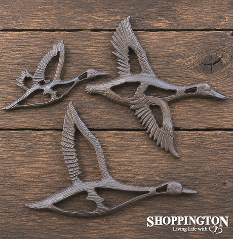 Cast Iron Duck Wall Art - Set of 3