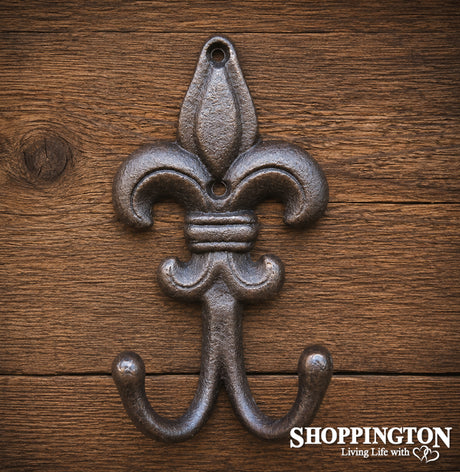 Cast Iron Fleur Double Coat Hook
