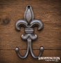 Cast Iron Fleur Double Coat Hook