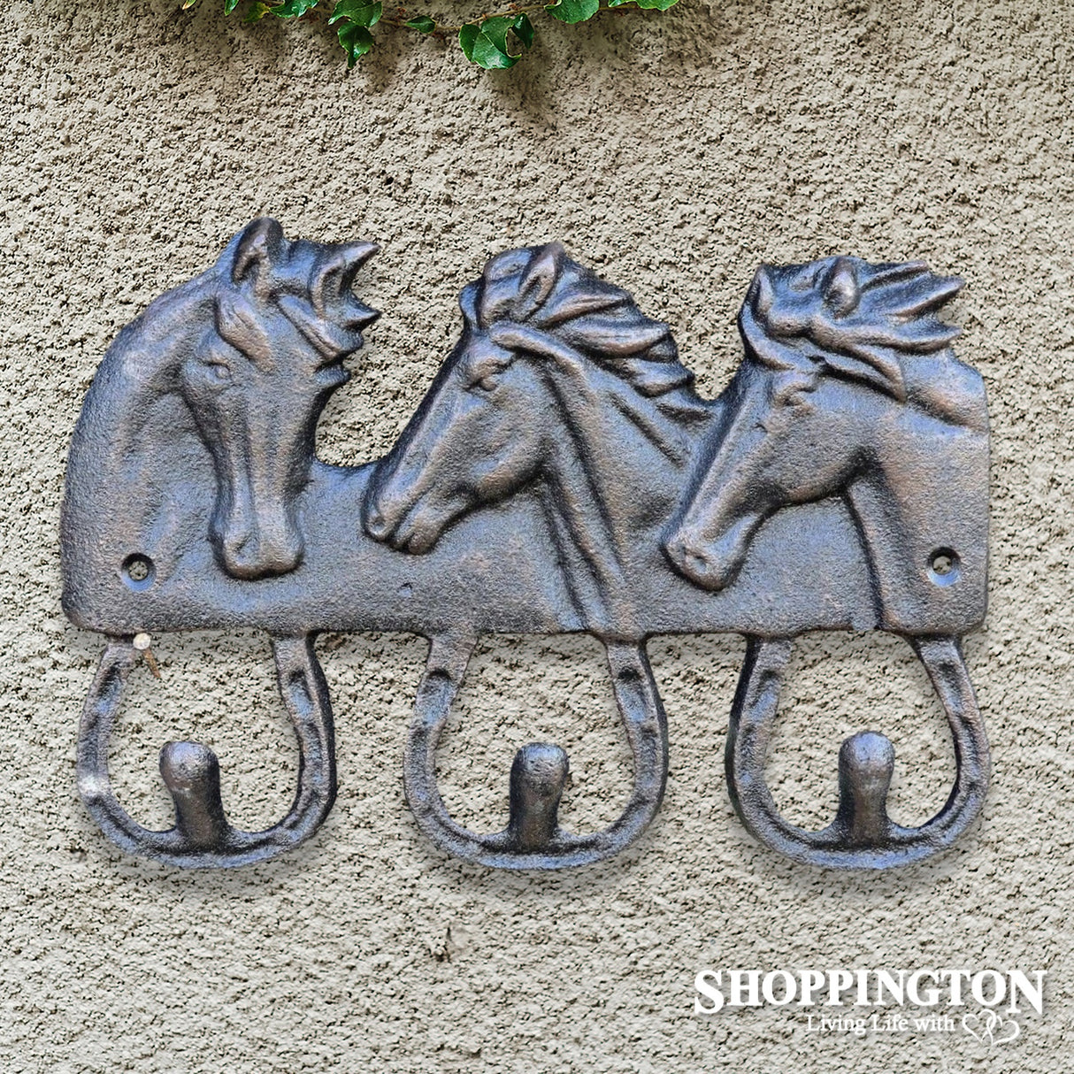 Cast Iron Triple Horse Head Hook