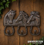 Cast Iron Triple Horse Head Hook