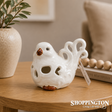 Cauda Elegant Birds White 12x9cm