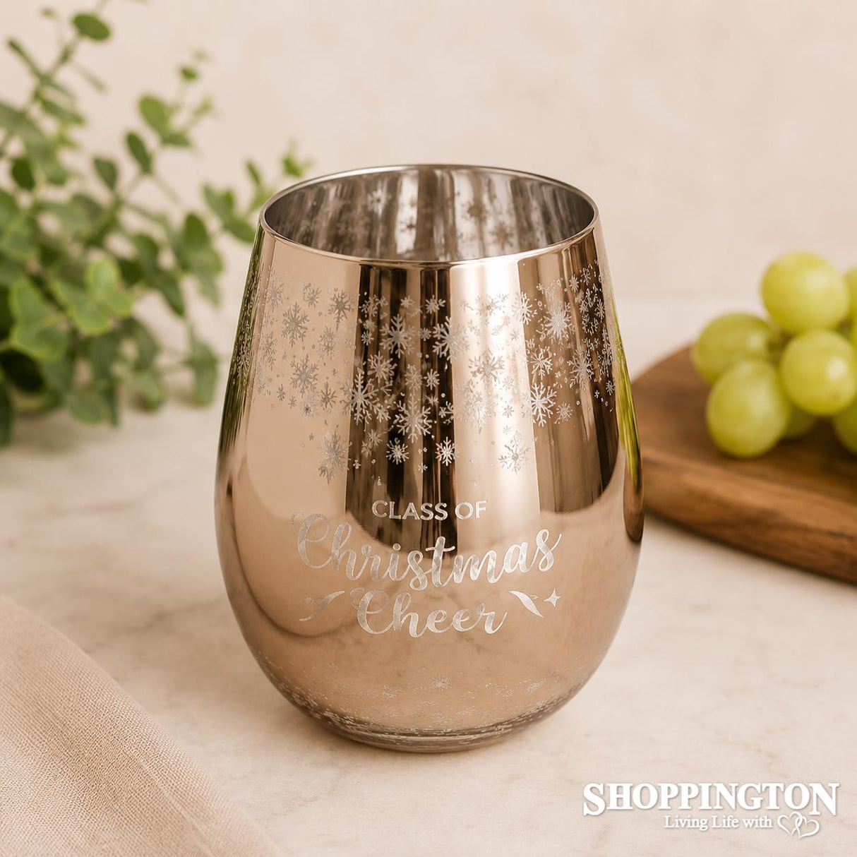 Celeste Silver Stemless Wing Glasses (2pce)