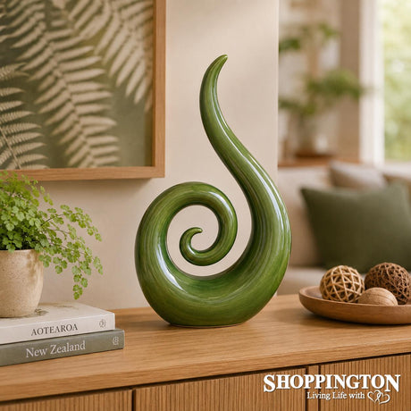 Ceramic Koru - Green 13cm