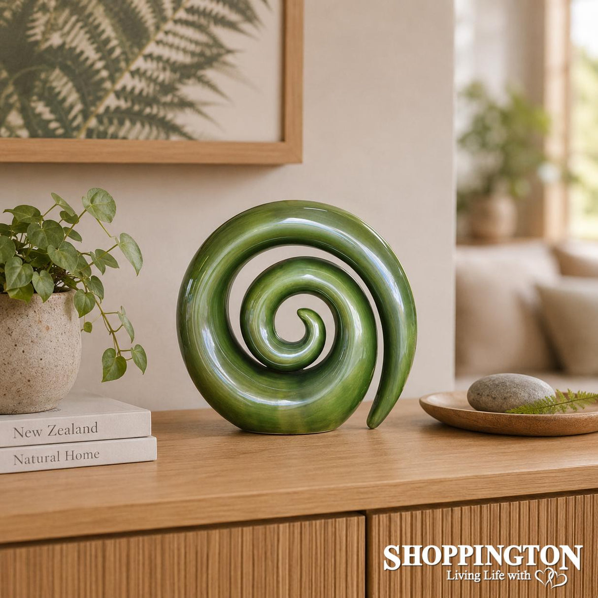 Ceramic Koru Swirl - Green