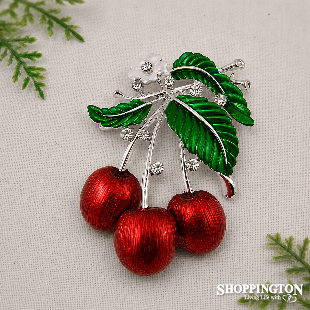 Red Cherries Brooch