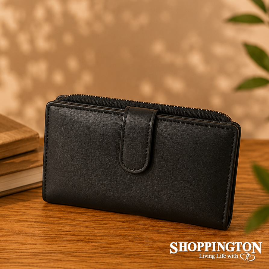 100% Leather Wallet Nova RFID - Black