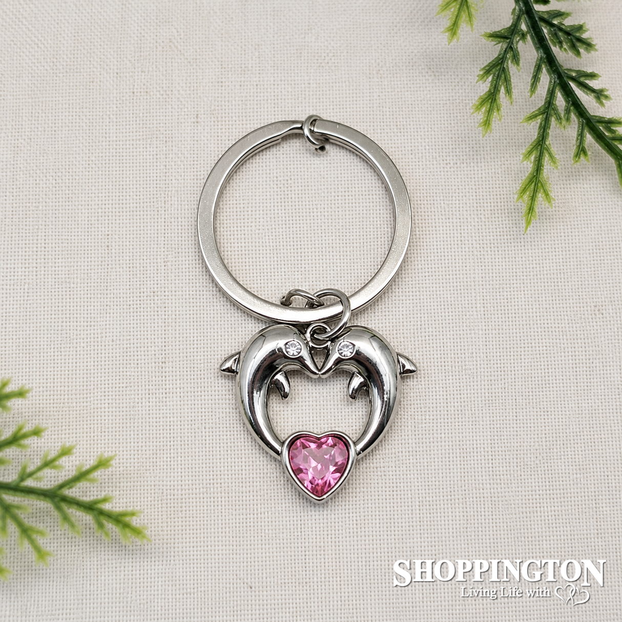 Dolphin Keyring - Rose Tourmaline