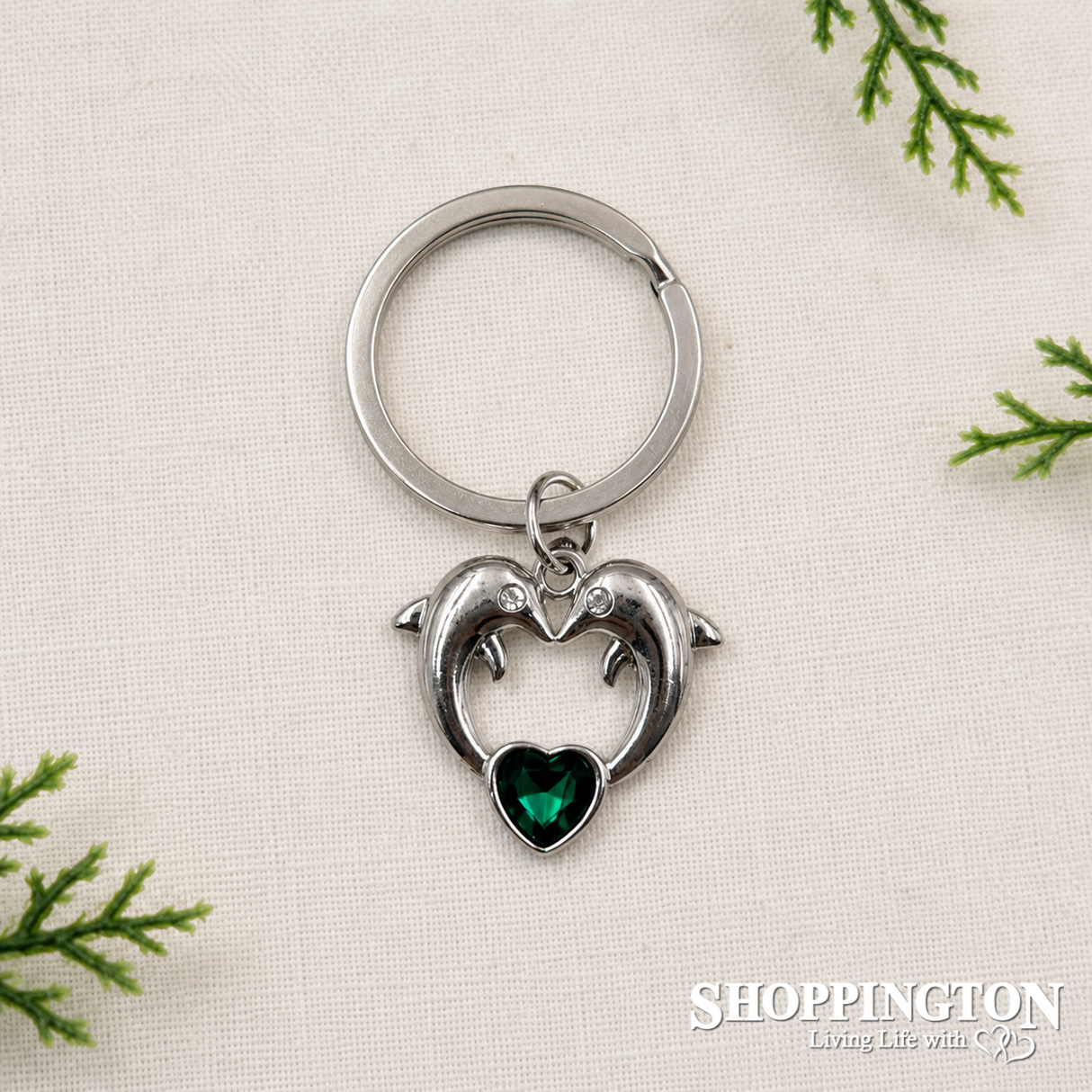 Dolphin Keyring - Emerald