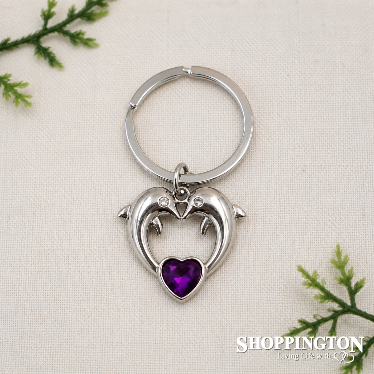 Dolphin Keyring - Amethyst