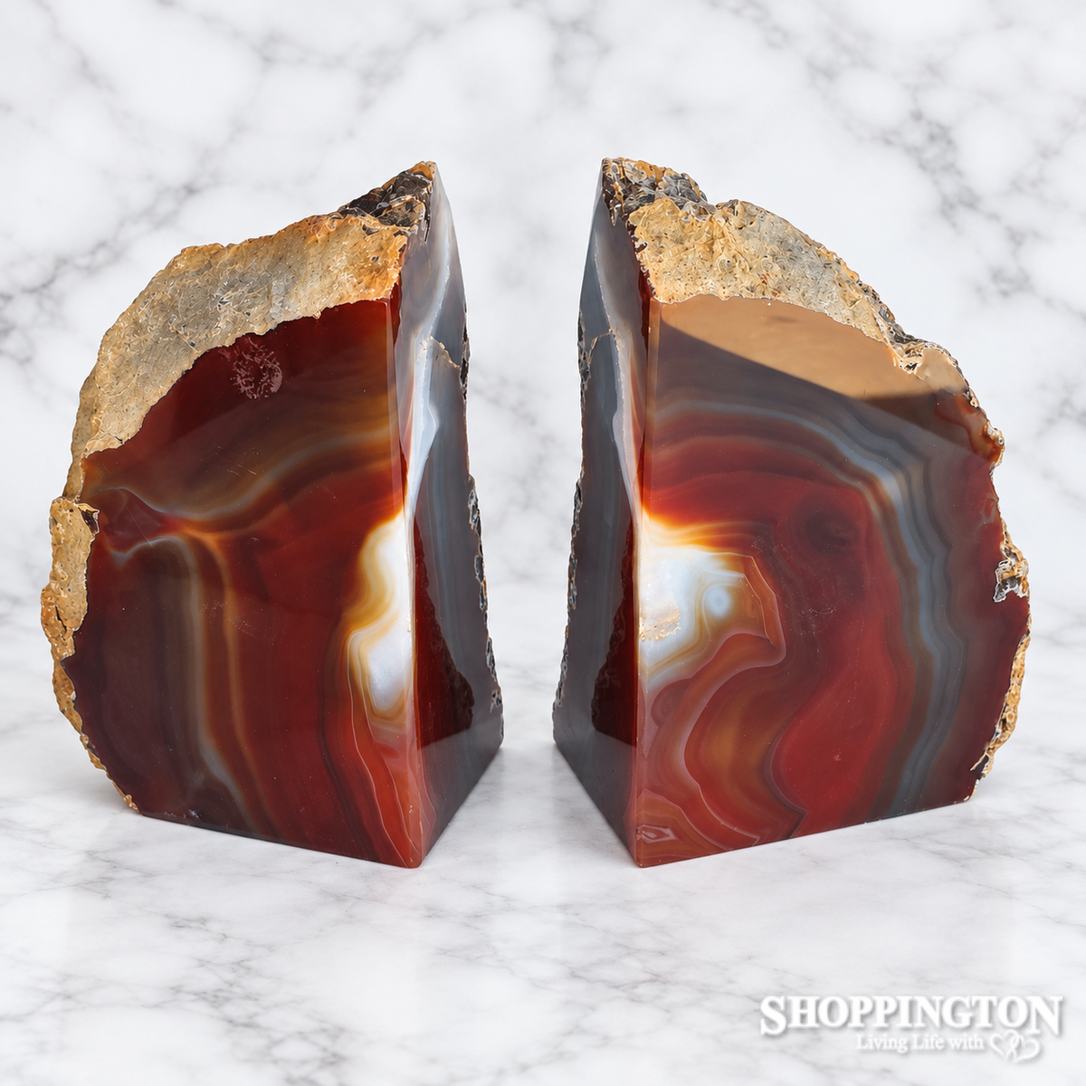 Agate Bookends - Brown