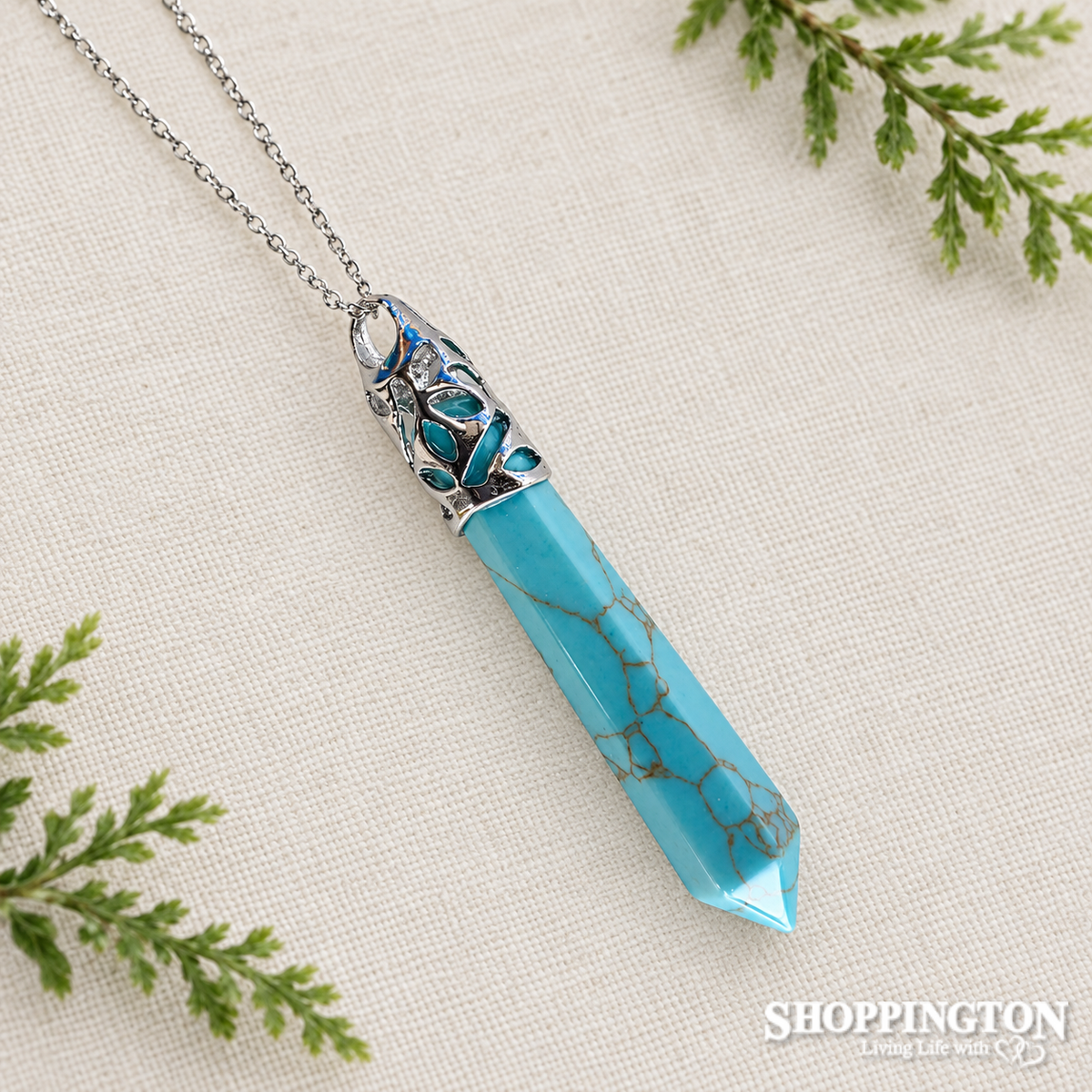 Crystal Pendant - Turquoise Point