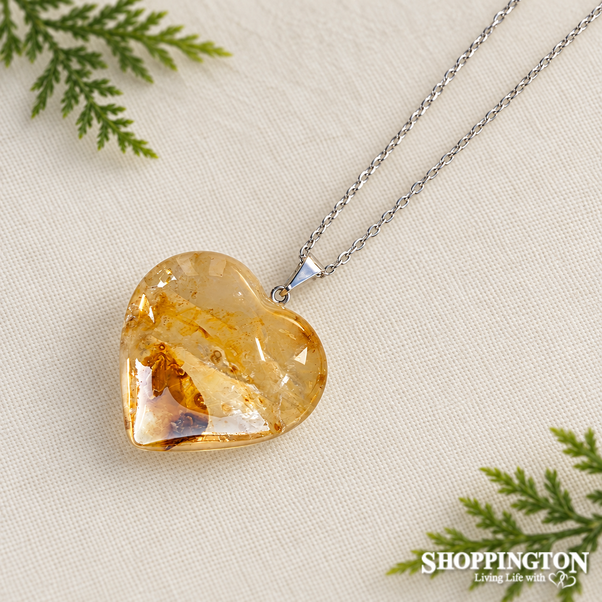 Crystal Pendant - Citrine Heart