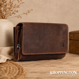 100% Leather Brighton Wallet - Sand