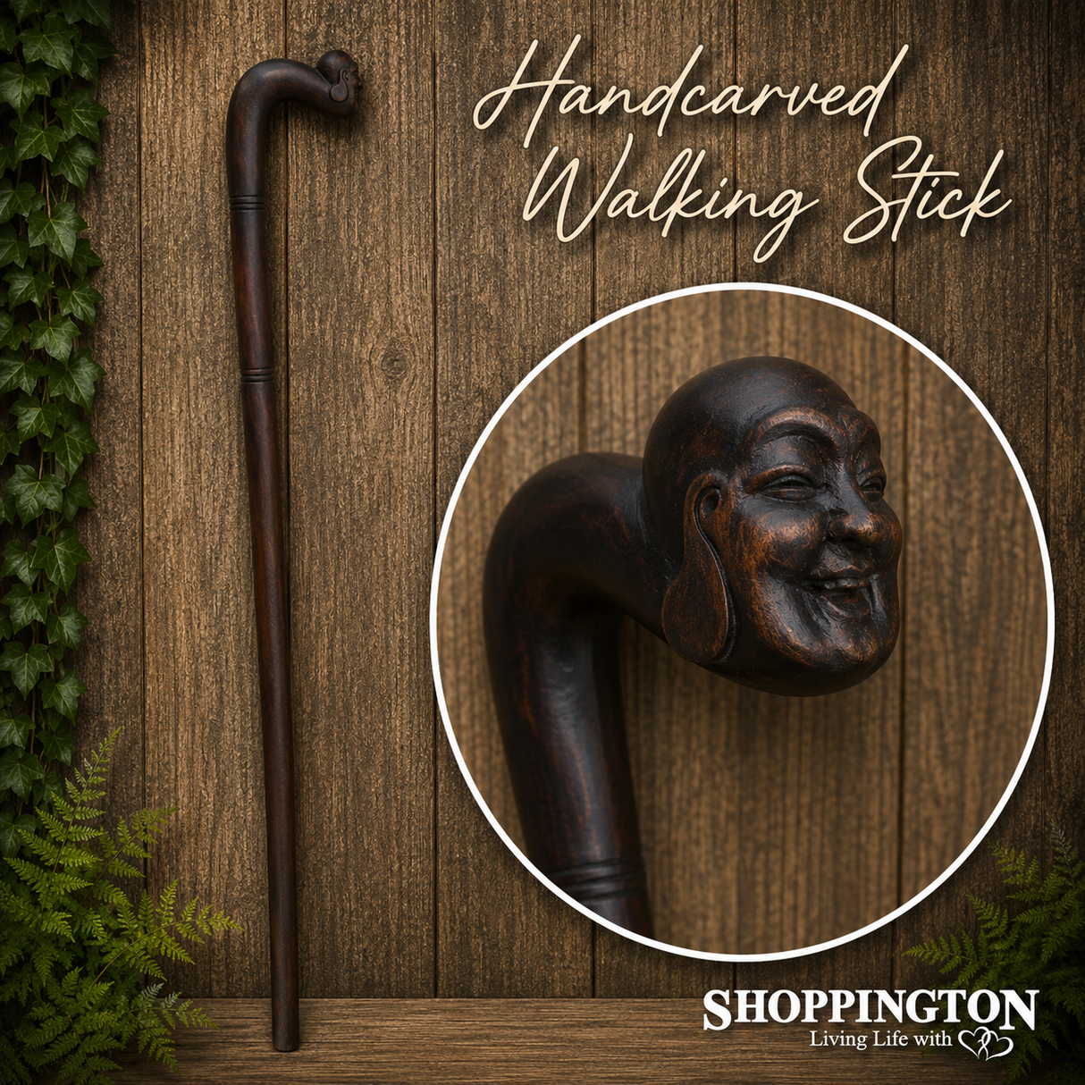 Walking Stick Happy Buddha