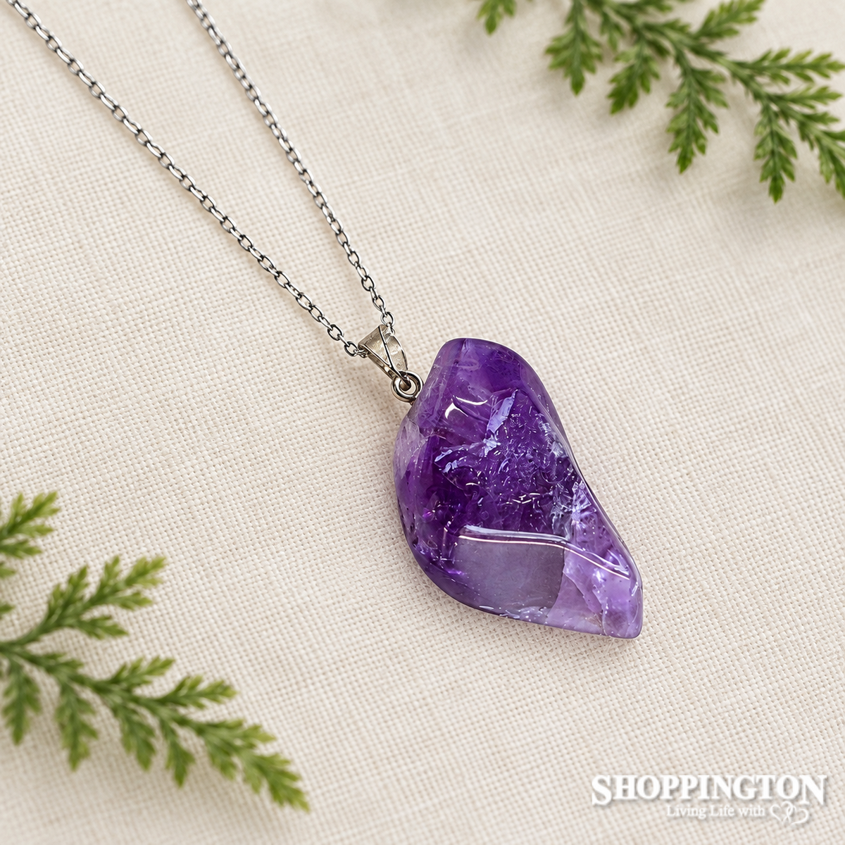 Crystal Pendant - Amethyst Tumbled Stone
