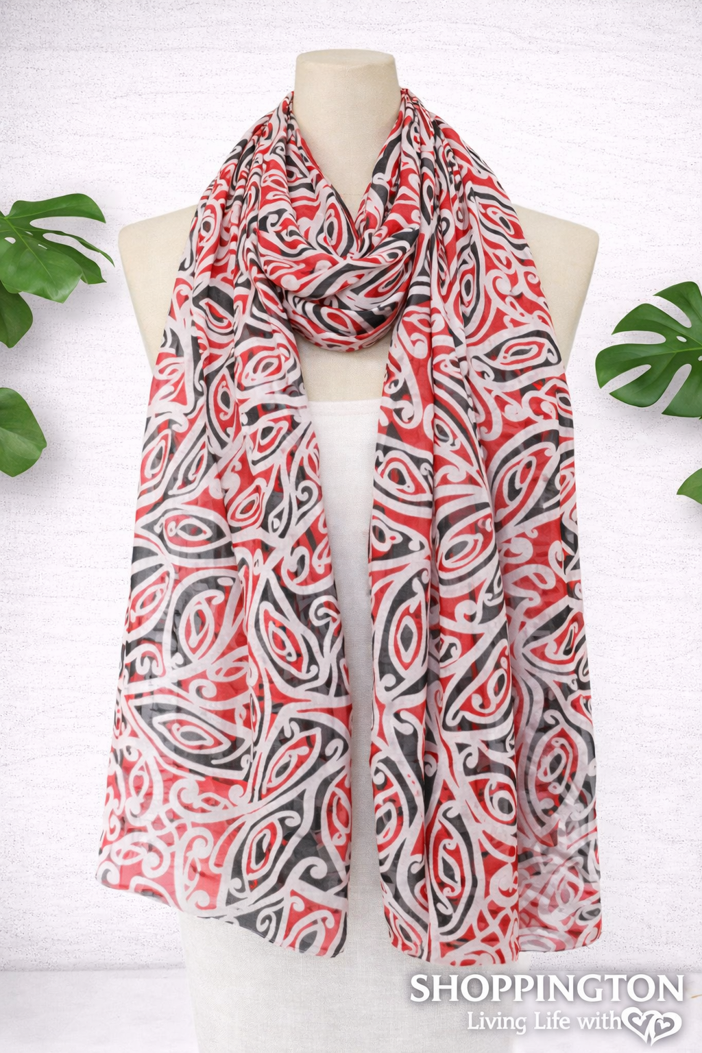 Maori NZ Kowhaiwhai Design Scarf