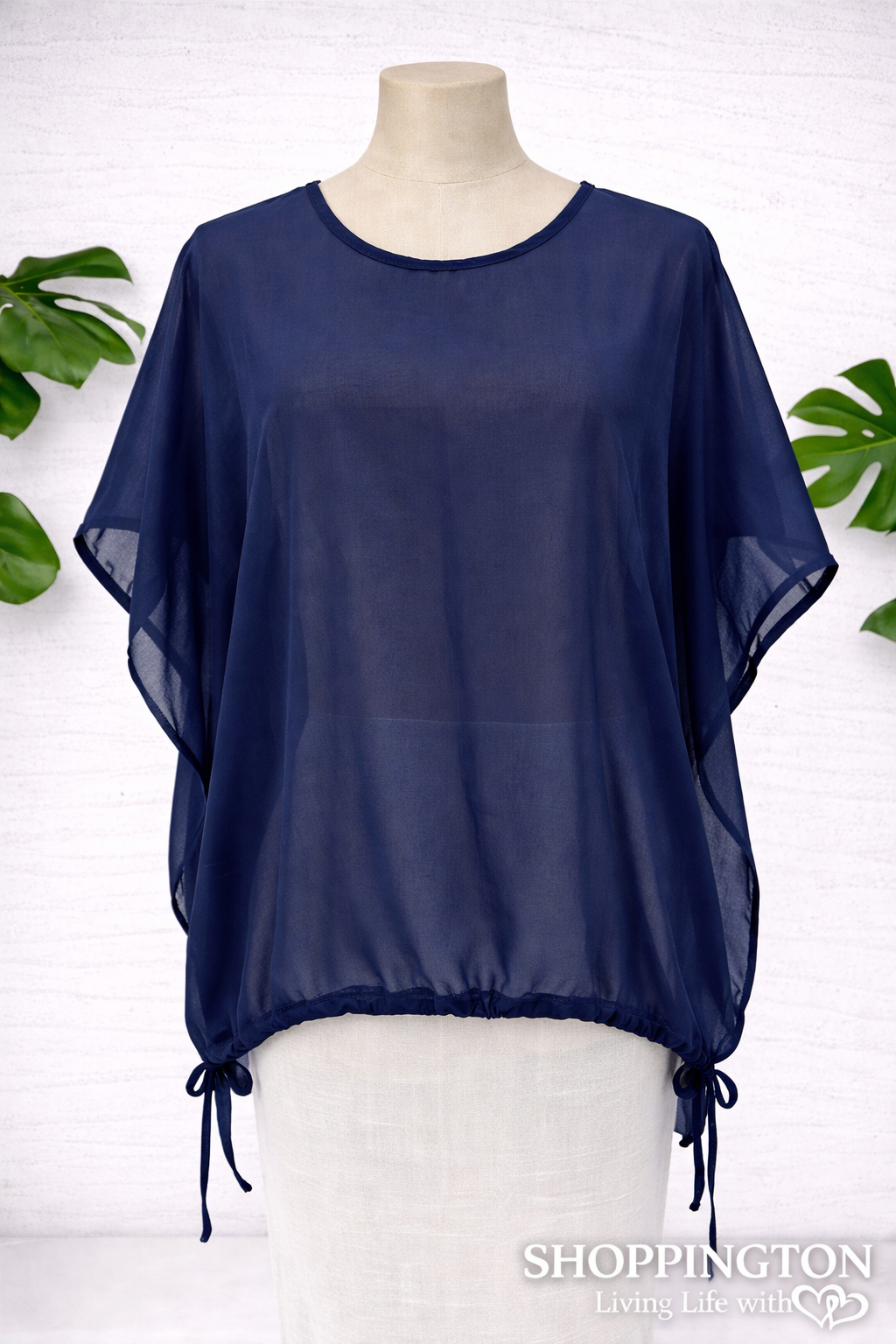 Navy Drop Side Summer Top