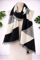 Shrug/Wrap - Black/White Block Rectangles