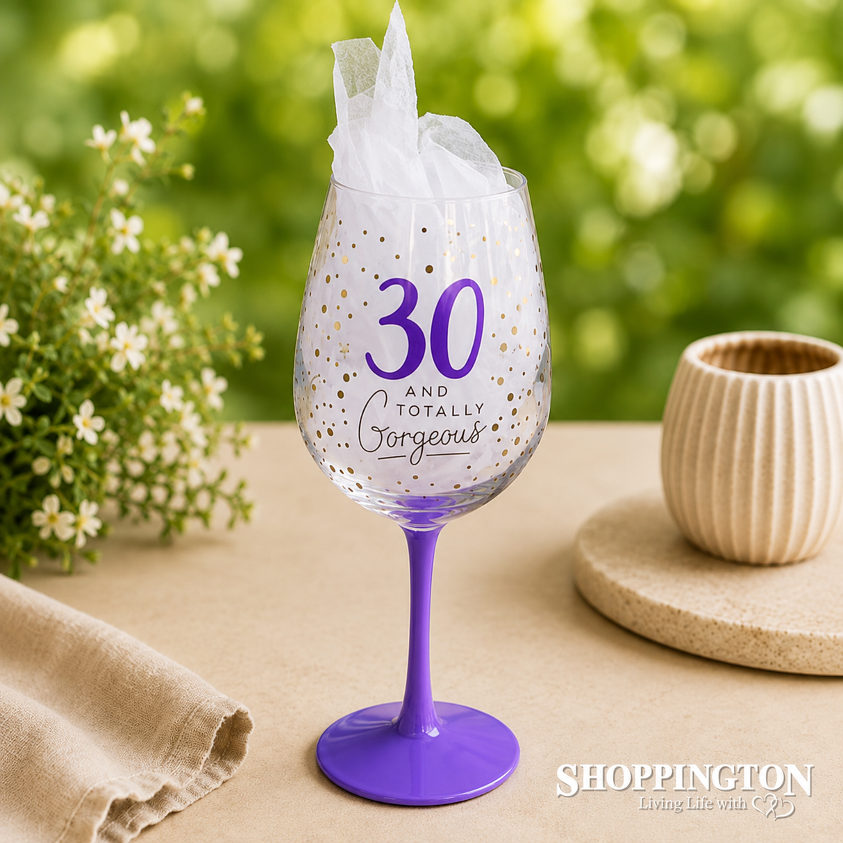 Dotty Star Wine Glass - 30th