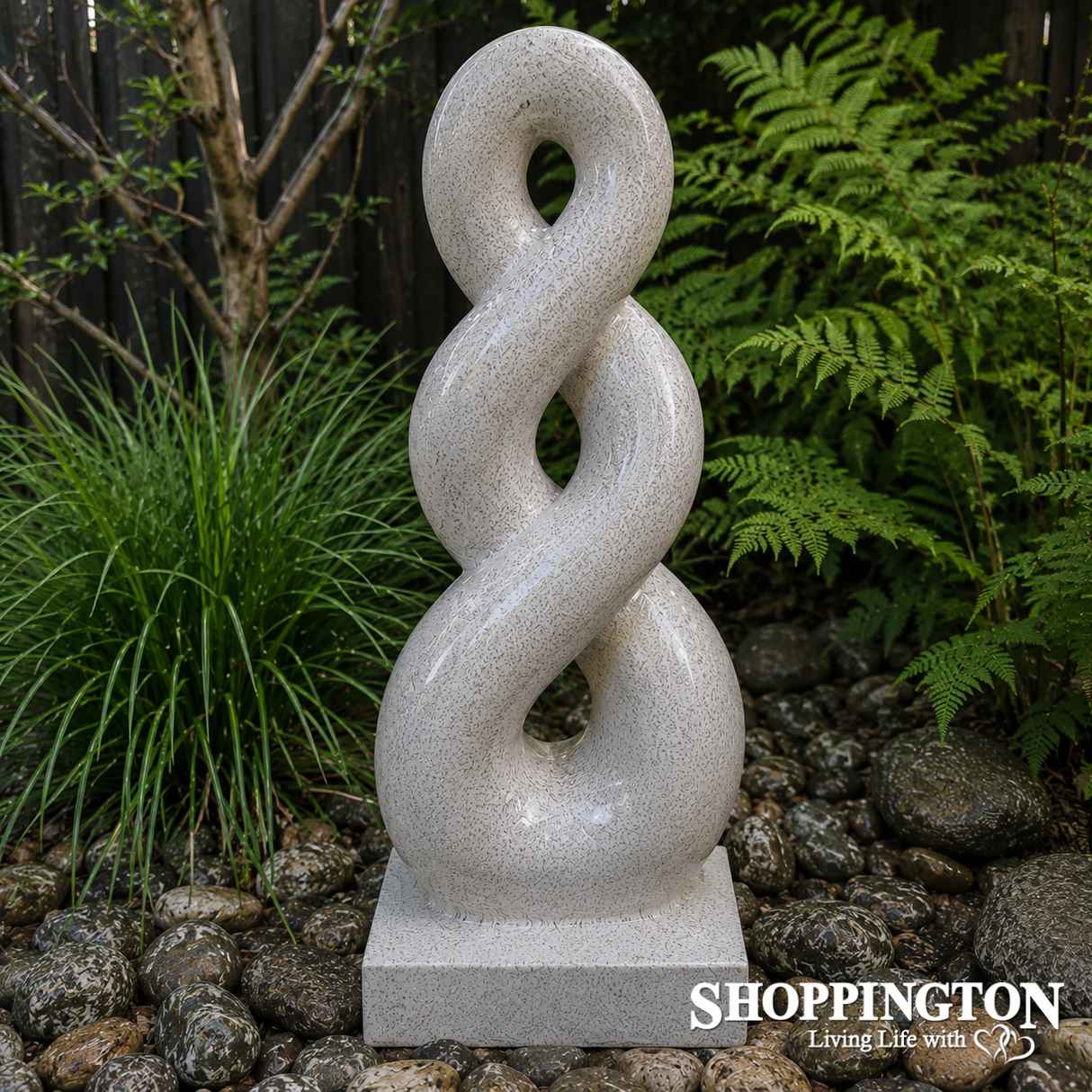 Garden Sculpture - Terrazzo - Infinity Twist White
