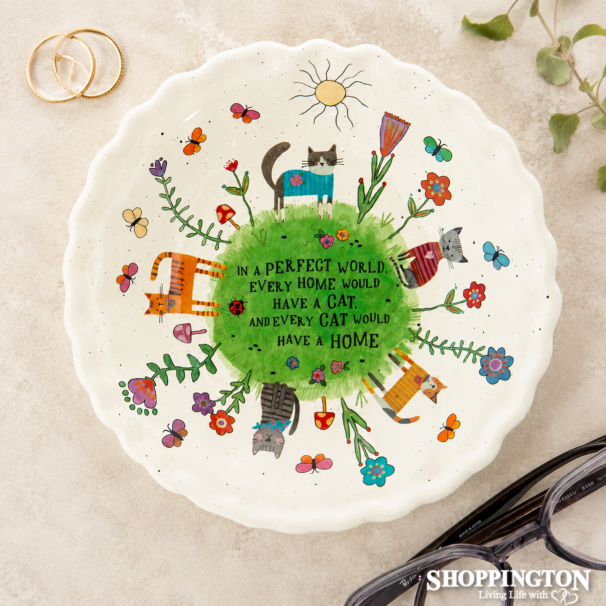 In a Perfect World - Every Cat Has a Home Trinket Dish