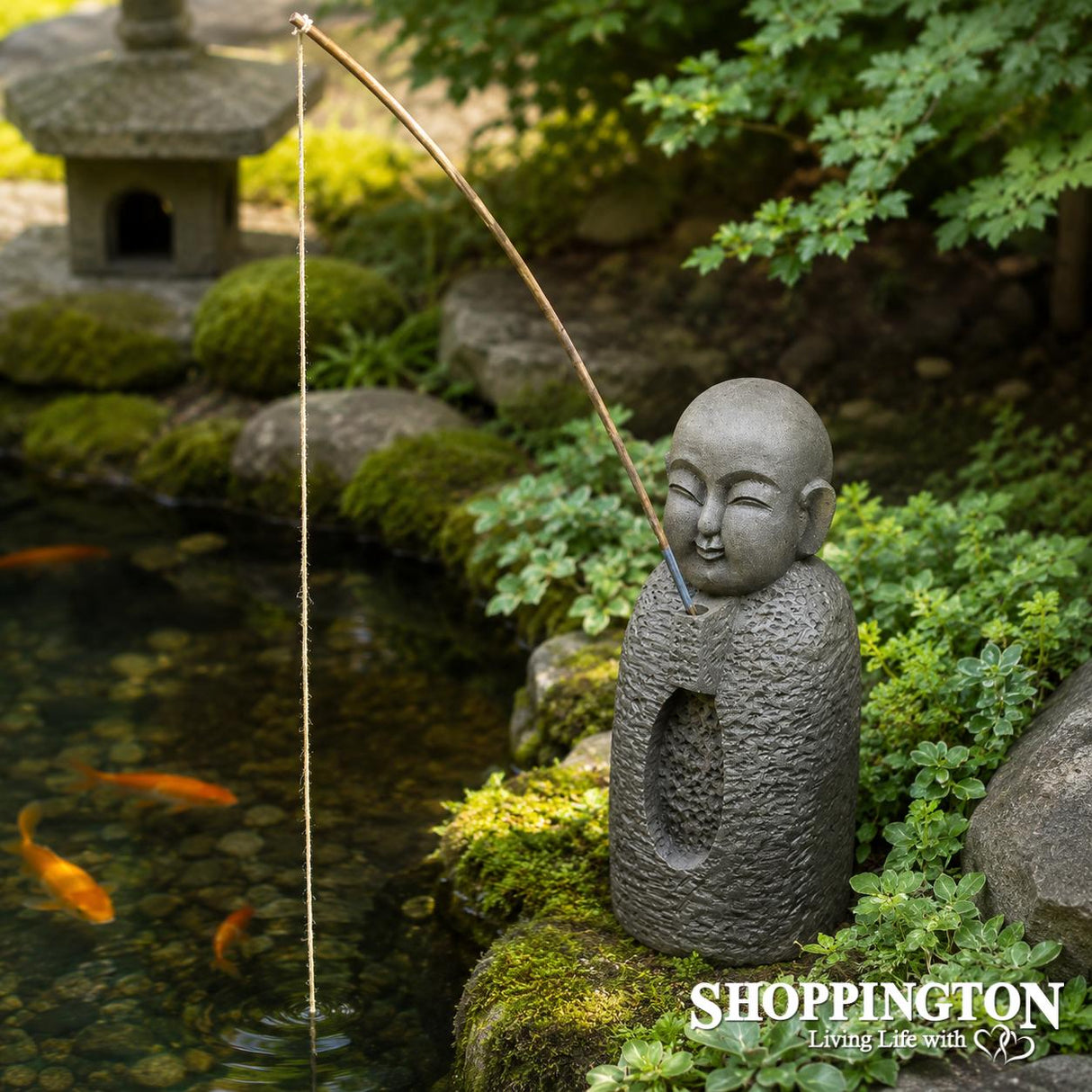 Chinese Fisherman Concrete Garden Sculpture
