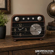 Clock/Barometer Metal Old Style Radio