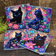 Coasters - Ceramic Black Cat Set of 4