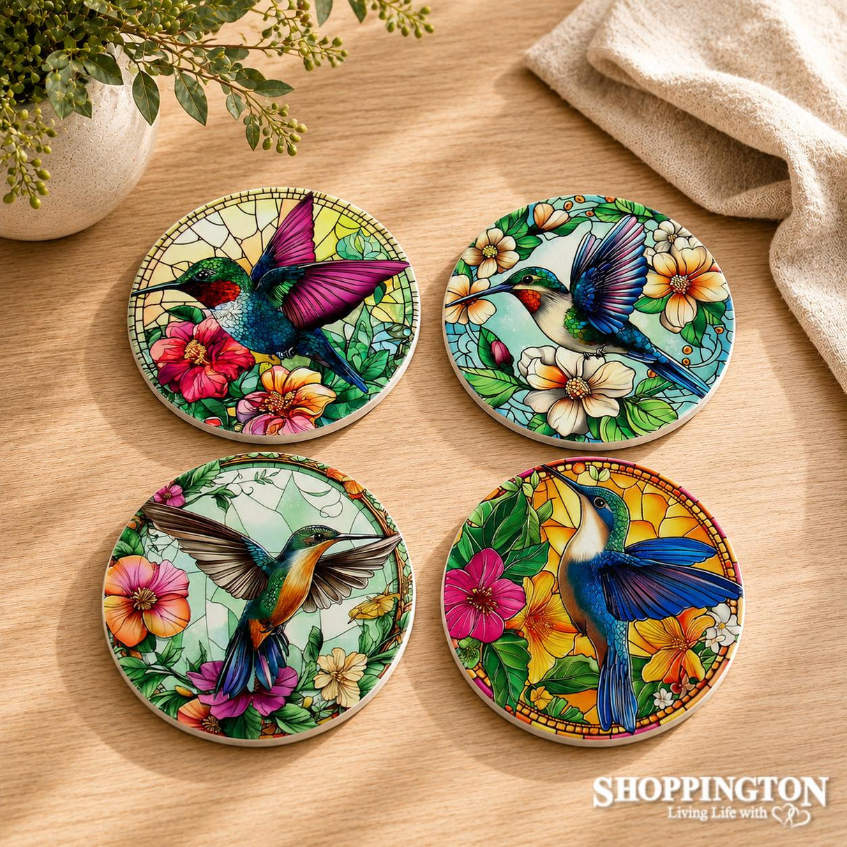 Coasters - Ceramic Hummingbirds