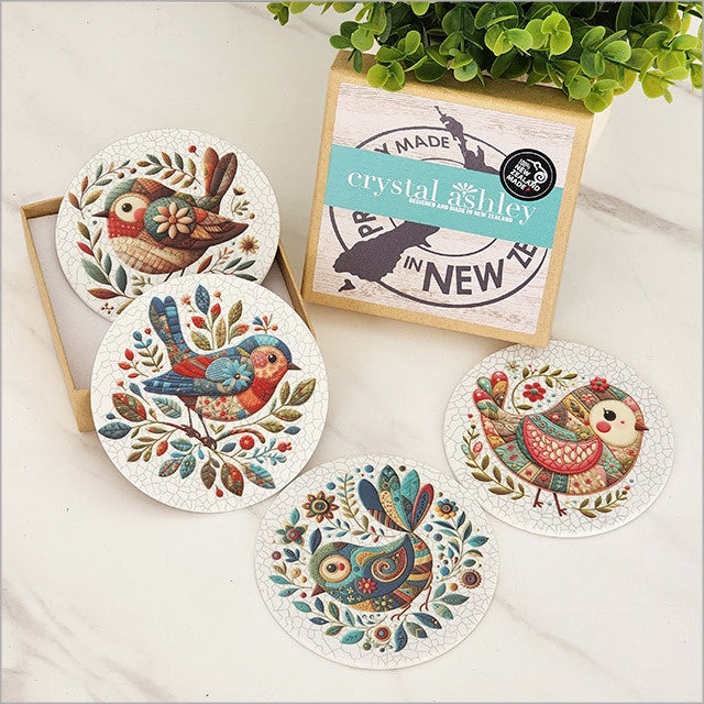 Coasters Patch Work Bird