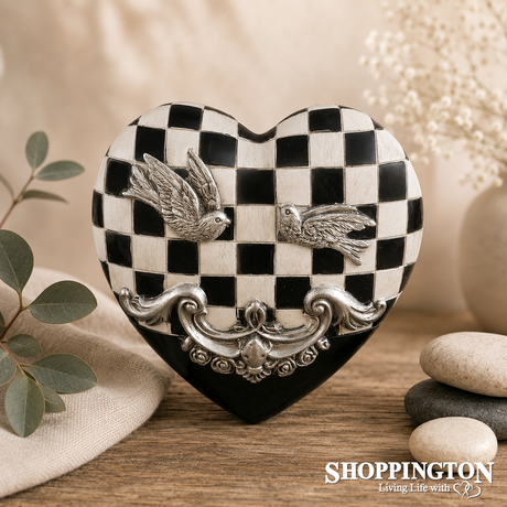 Collectable Heart - Black & White Checkered