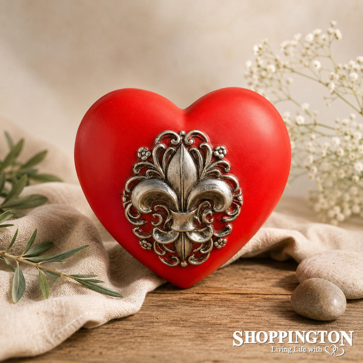 Collectable Heart - Red Fleur De Lis
