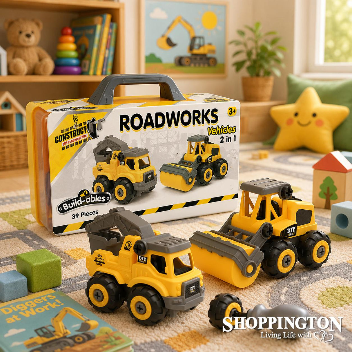 Construct It - Buildables 2-in-1 Road Works 39pc