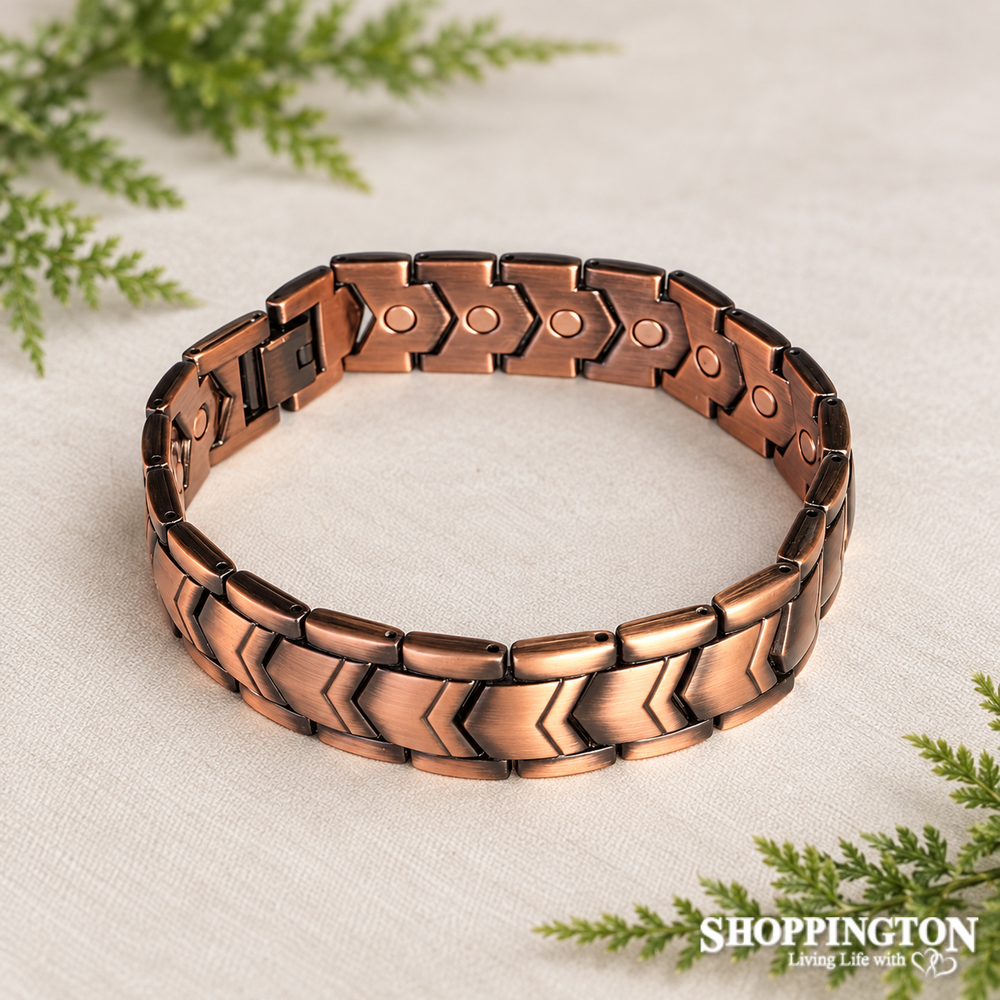 Copper Magnetic Chain Bracelet - Arrow Link