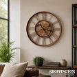 Copper Moving Gears Clock With Glass Face 55cm