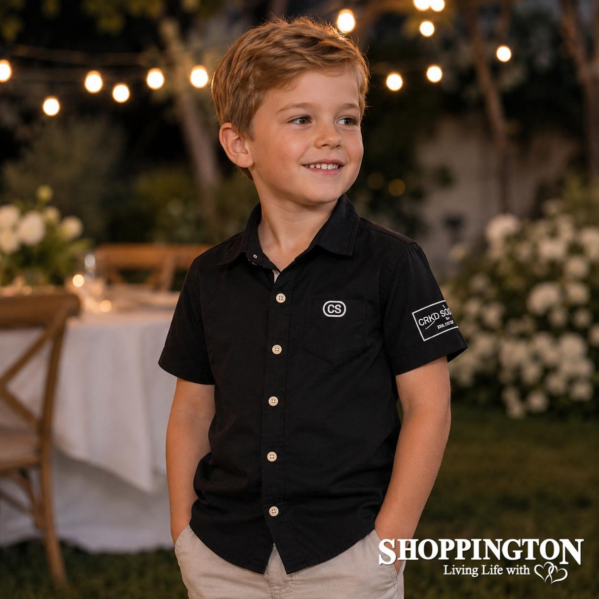 Cracked Soda - Cooper Detailed Black Shirt (available in 8 sizes)