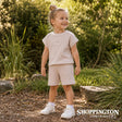 Cracked Soda - Naomi Ribbed Shorts Beige (Toddler in 4 sizes)