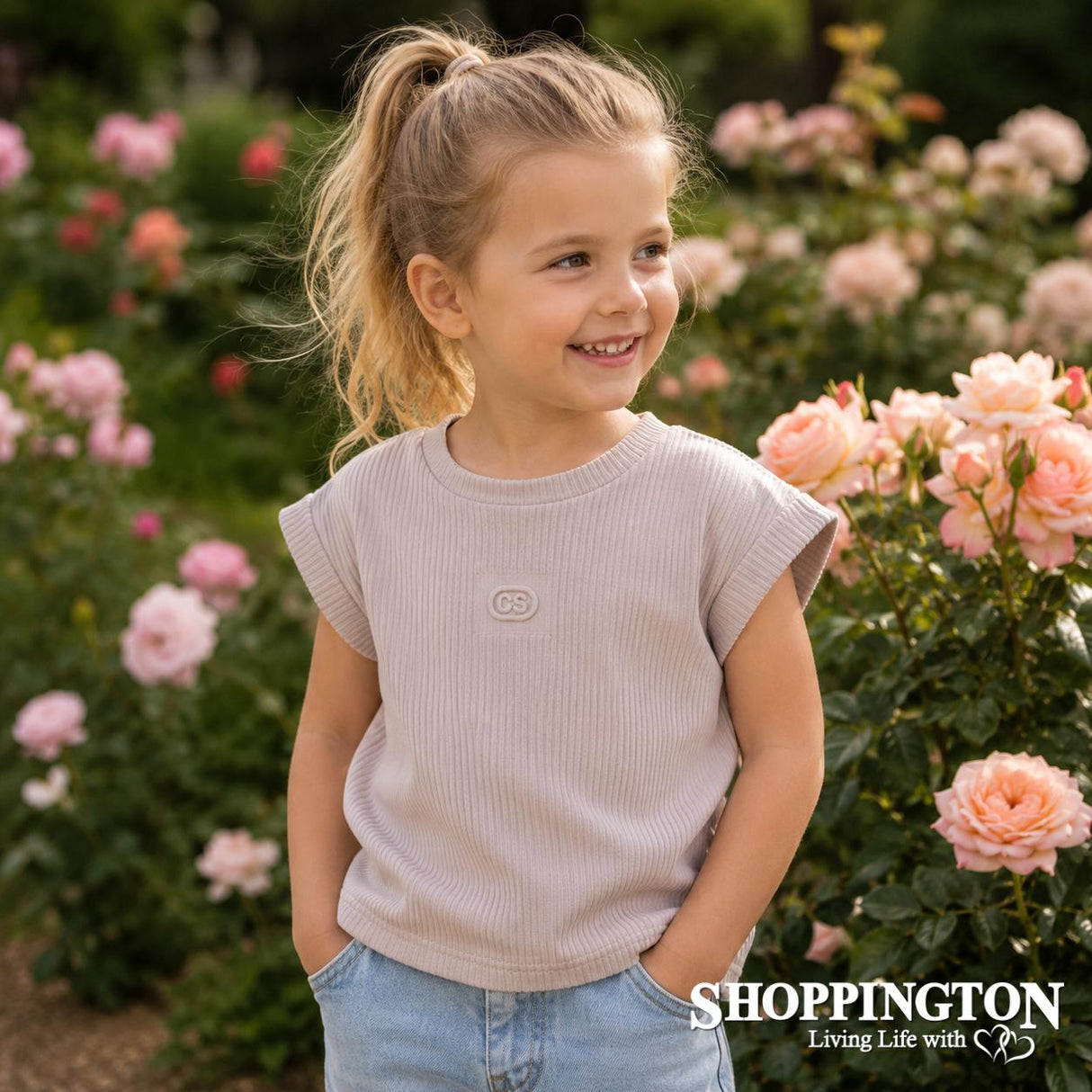 Cracked Soda - Naomi Ribbed Tee Beige (Toddler in 4 sizes)