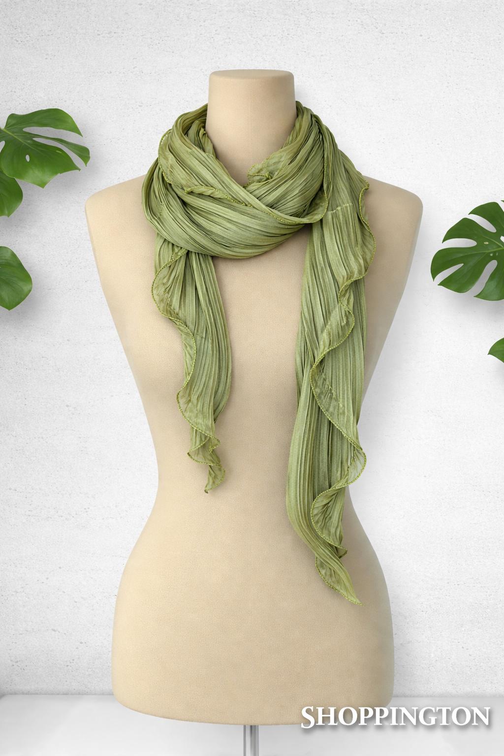 Crinkle Multi Purpose Scarf - Green