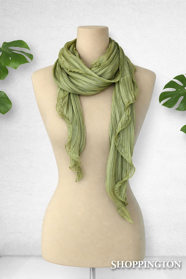 Crinkle Multi Purpose Scarf - Green