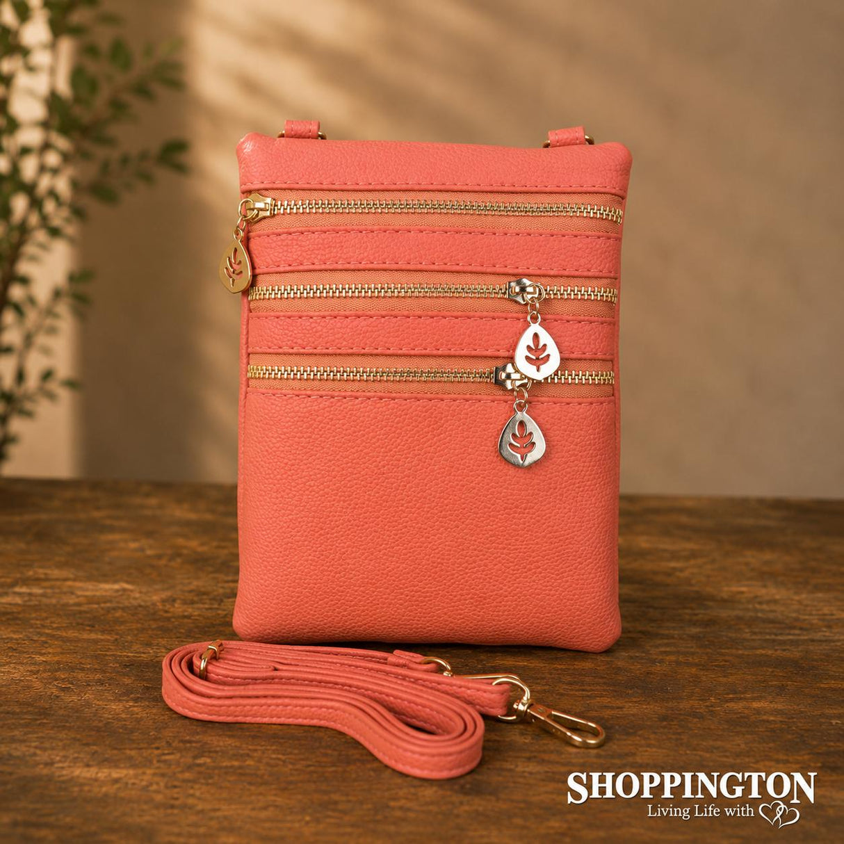 Crossbody Bag - 3 Zip Orange