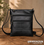 Crossbody Handbag Double Zip Detail Black