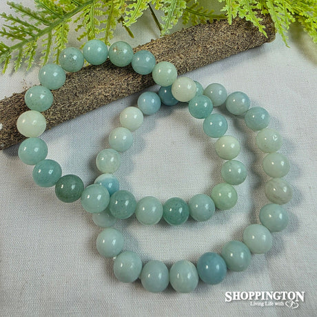 Crystal Gemstone Bead Bracelet - Aquamarine